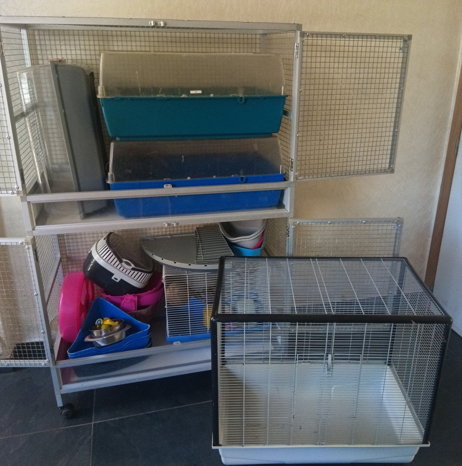 alukooi met allerlei, Dieren en Toebehoren, Ophalen, Kooi, Gebruikt, 90 cm of meer