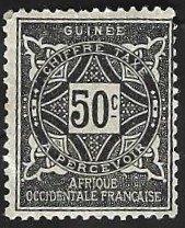 1 Postzegel Guinee 1914 Portzegels - cijfers in ornament, Postzegels en Munten, Postzegels | Afrika, Ophalen of Verzenden, Guinee