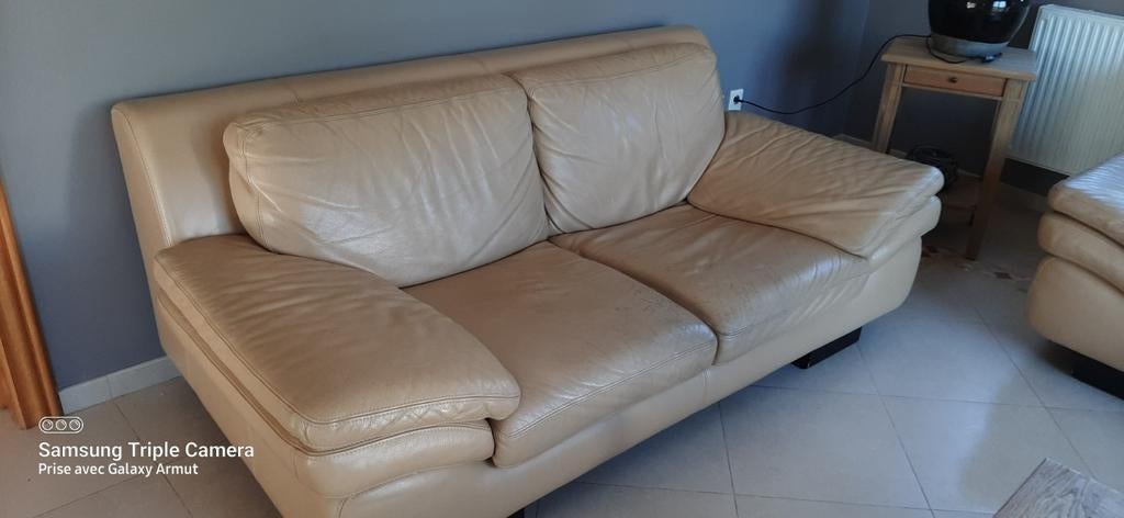 Fauteuil 2 et 3 places en cuire à donner, Ophalen
