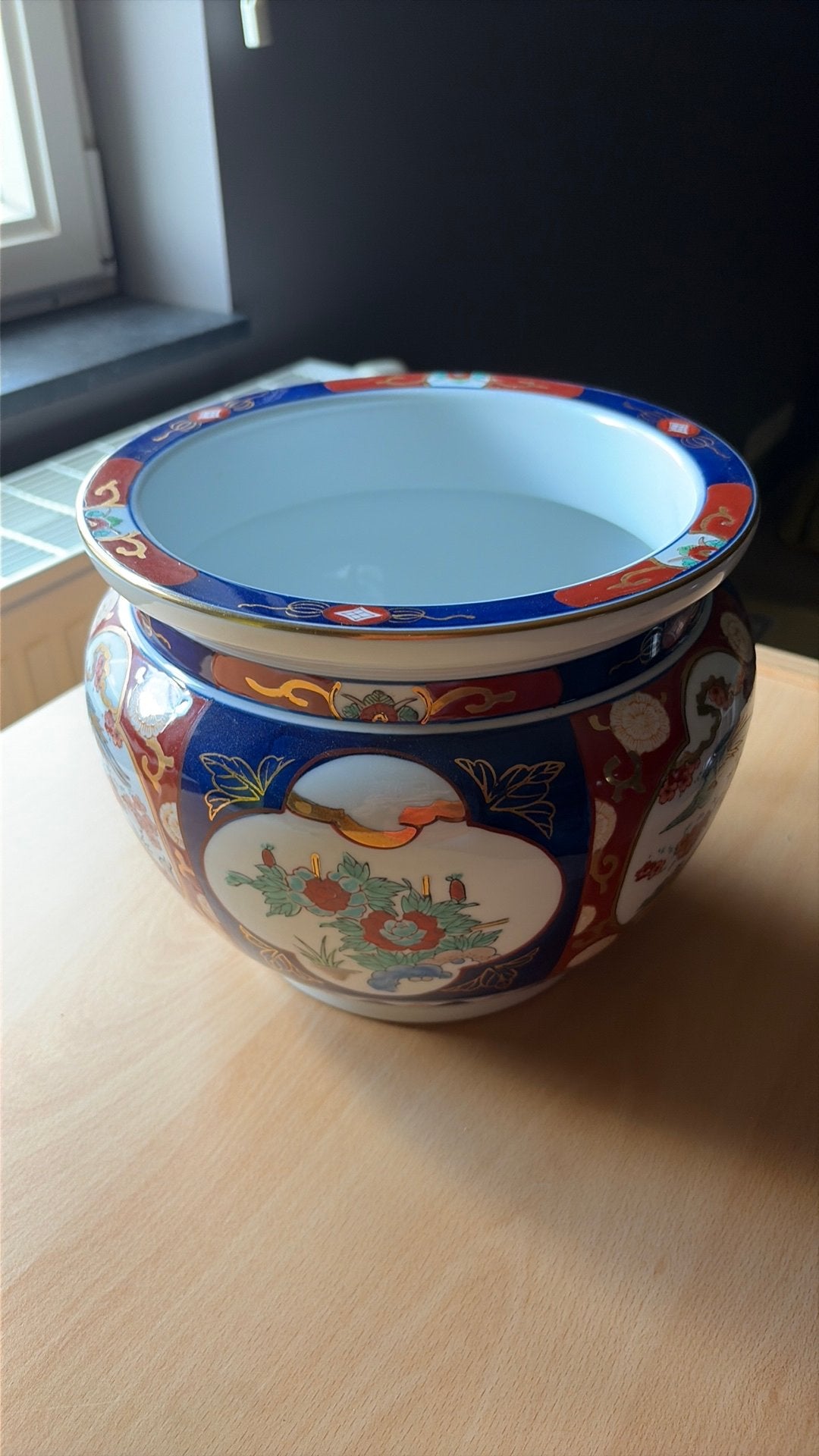 Prachtige Vintage Gold Imari Cachepot / Bloempot, Antiek en Kunst, Ophalen