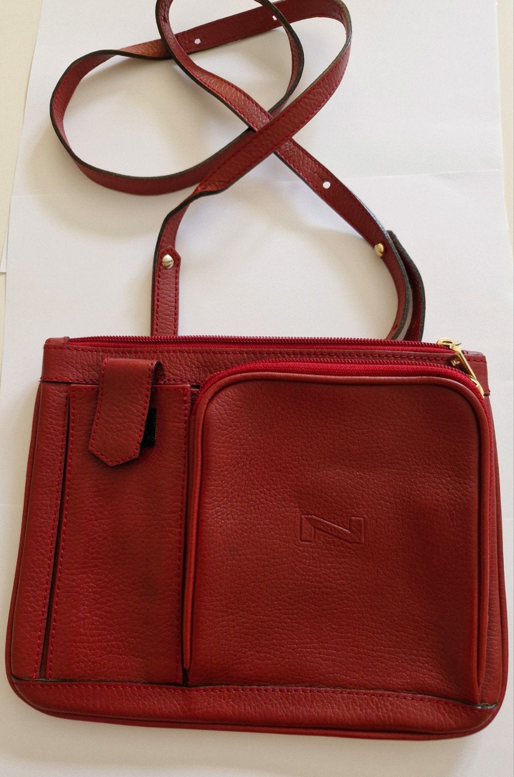 Sac bandoulière vintage en cuir NATHAN-BAUME, Bijoux, Sacs & Beauté, Enlèvement ou Envoi, Utilisé