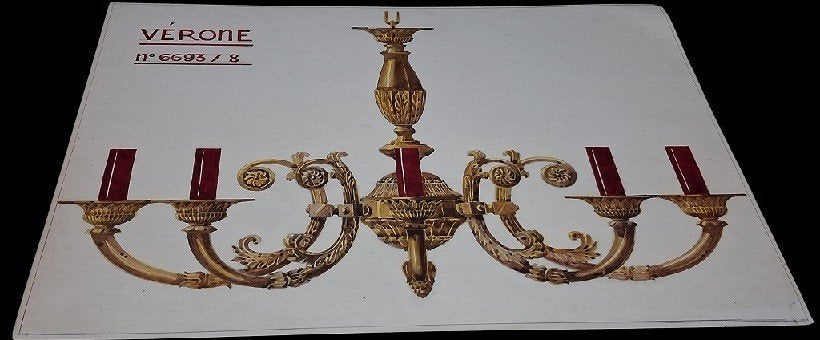 dessin de conception Lustre Vérone n 6693/8., Enlèvement ou Envoi
