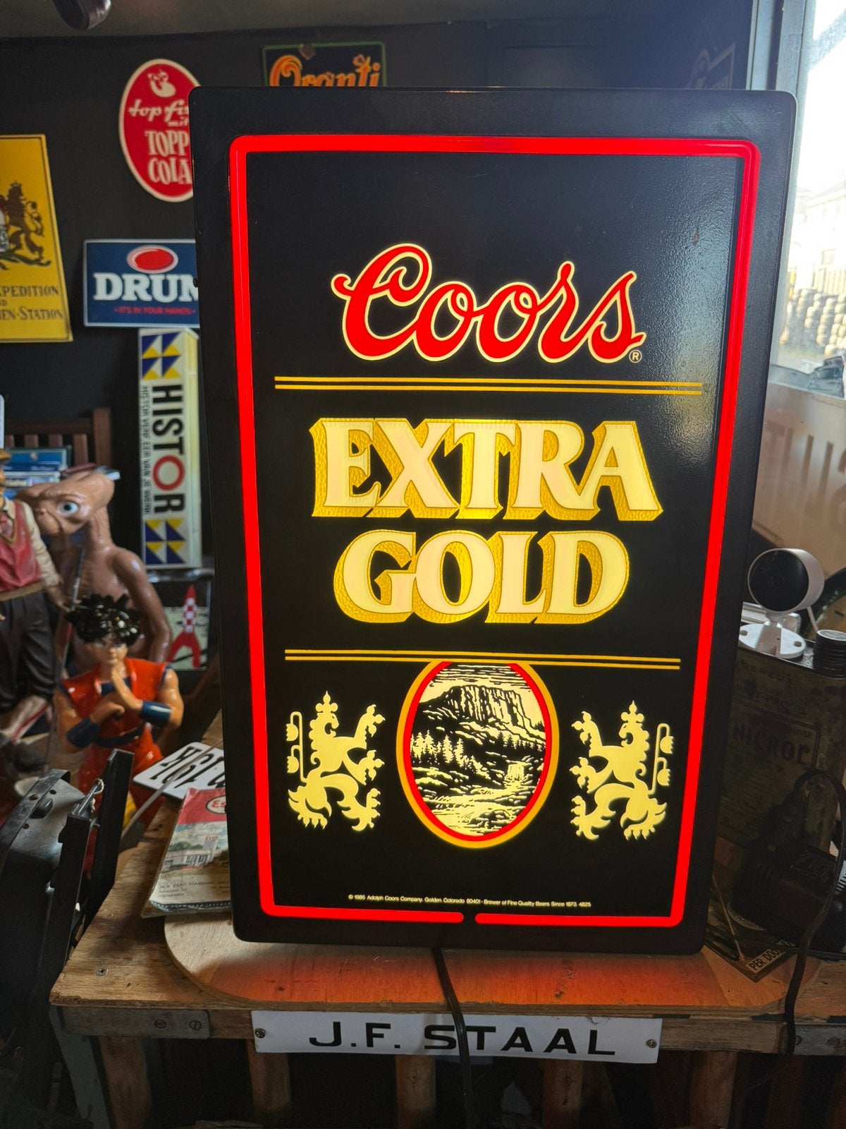 Coors Bier oude reclame lichtbak, Ophalen, Gebruikt, ., Lichtbak of (neon) lamp