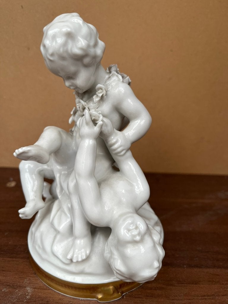 Wallendorf porseleinen beeldengroep – 3 spelende putti 16 cm, Ophalen