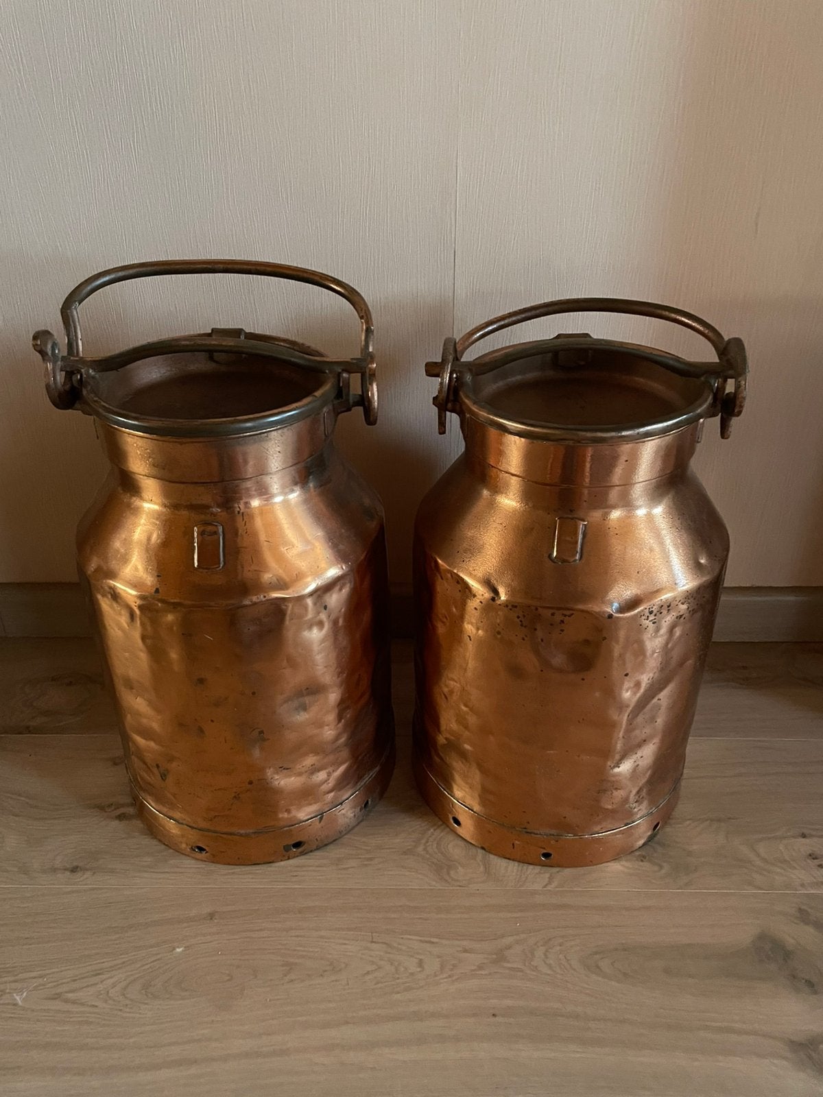 Antieke verkoperen melkkannen, Antiek en Kunst, Antiek | Brons en Koper, Ophalen, Koper