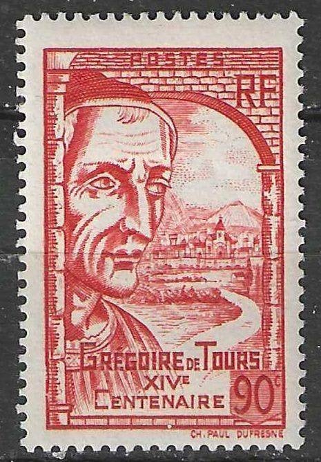 Francia 1939 - Yvert 442 - Grégoire de Tours (PF), Envoi, Non oblitéré