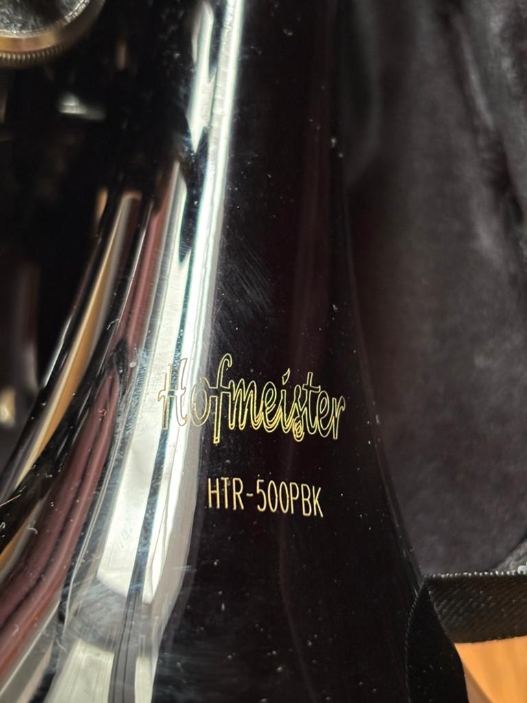 Hofmeister pocket trumpet (zwart), Ophalen, Zo goed als nieuw, Met koffer