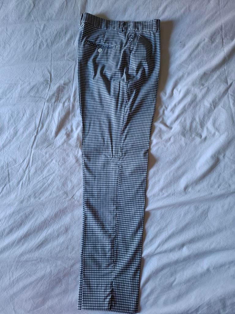 Chinobroek vichy-ruitje blauwwit, Massimo Dutti,  maat 38, Kleding | Dames, Ophalen of Verzenden, Maat 38/40 (M)