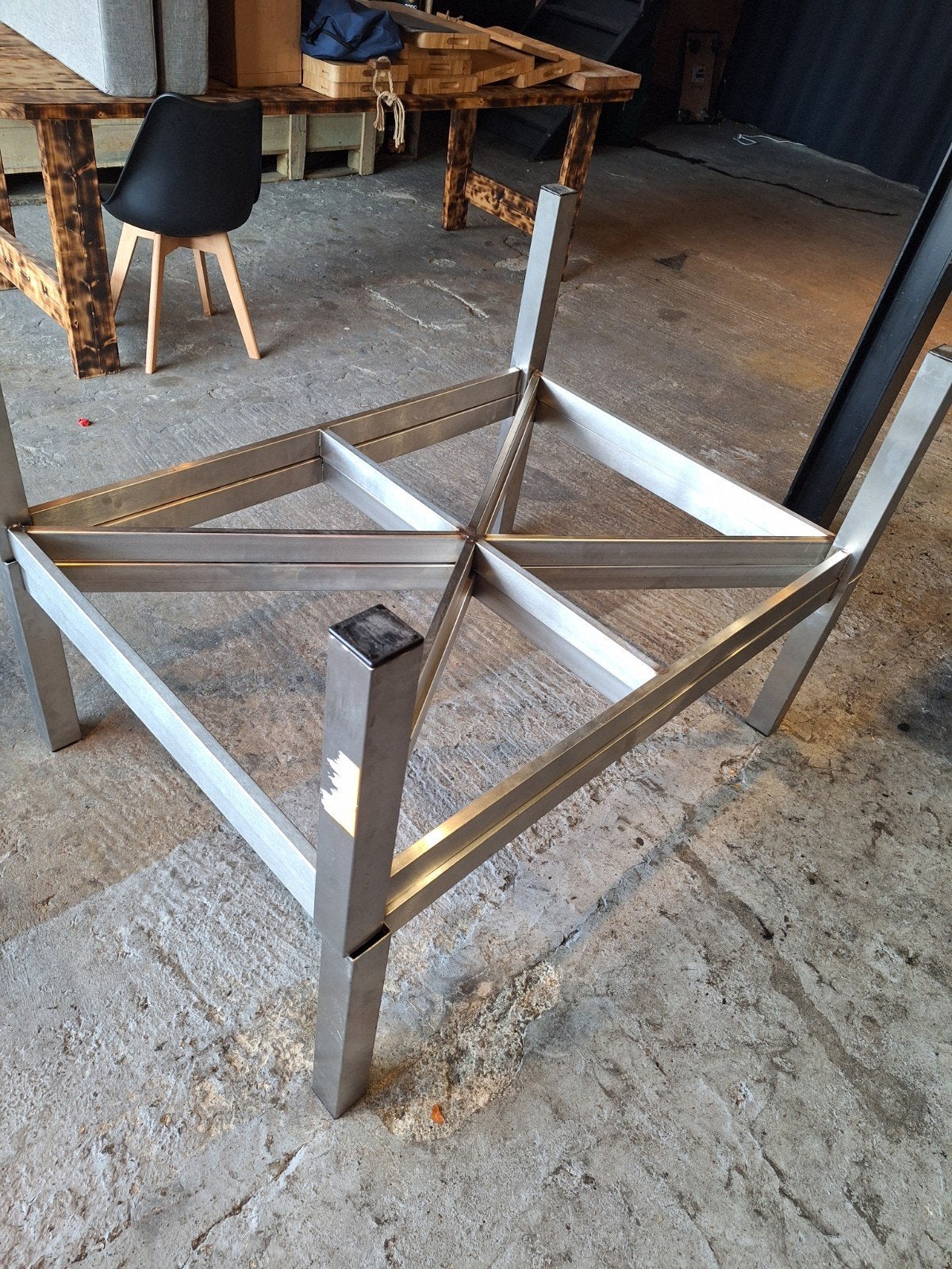 inox salon onderstel, Tuin en Terras, Ophalen, Zo goed als nieuw