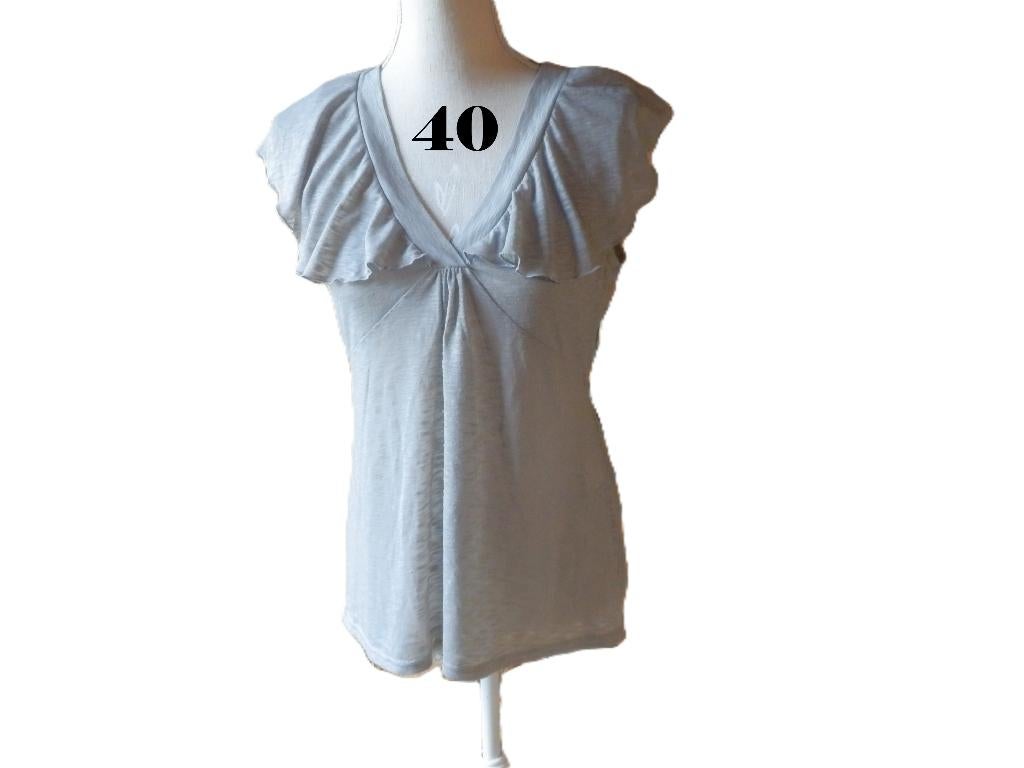 (173) - blouse femme t.40 grise - in extenso -, Kleding | Dames, Maat 38/40 (M), Ophalen of Verzenden, Zo goed als nieuw, Grijs
