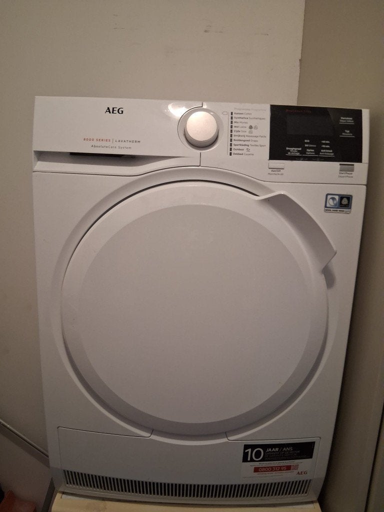 condentie droogkast AEG 8000, Elektronische apparatuur, Droogkasten, Ophalen, 6 tot 8 kg, Gebruikt, Anti-kreukfase