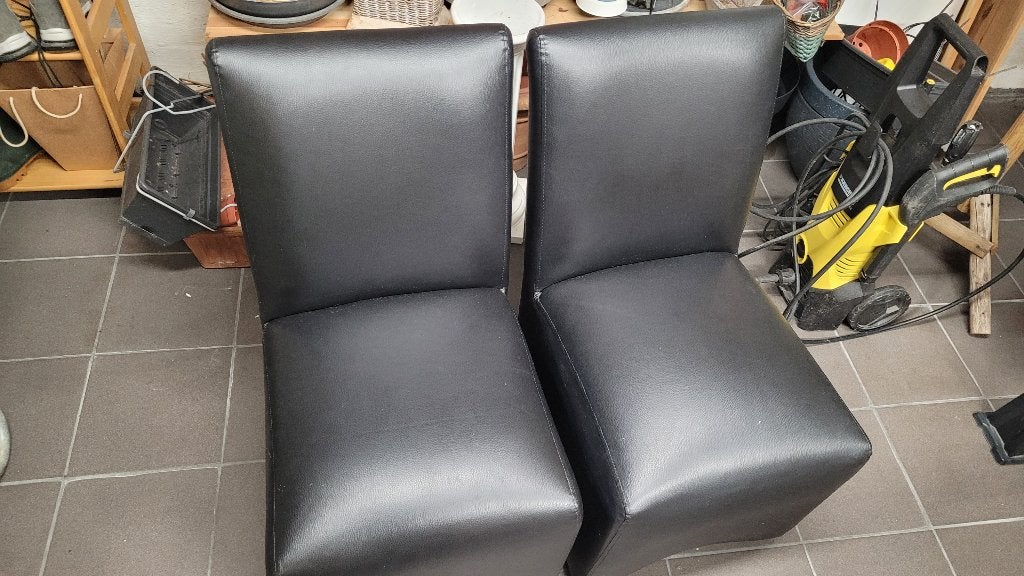 2 chaises à roulettes noires, Enlèvement, Utilisé, Modern, Noir