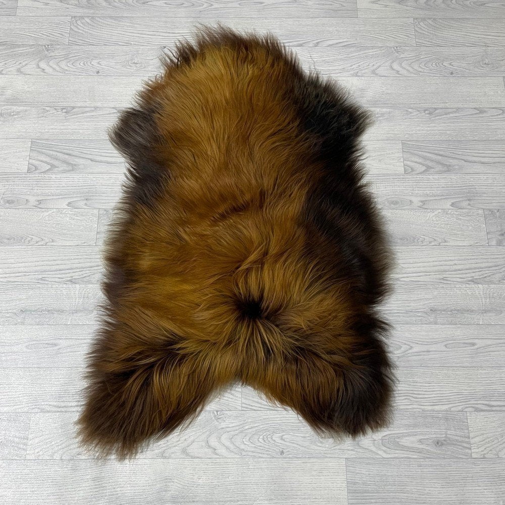 Schapenvacht IJslands bruin wit 100x65cm #1223 | Lederstore, Neuf, Tapisserie murale, Brun, Matériau naturel