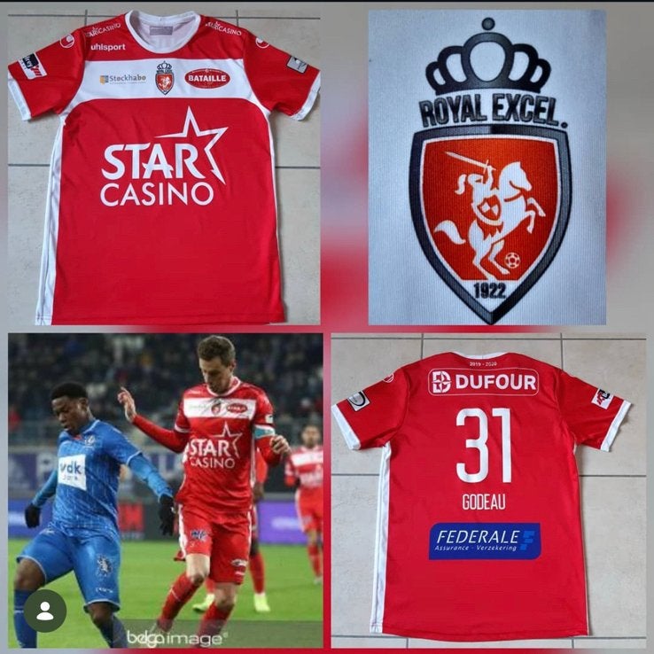 Matchworn shirt Bruno Godeau Mouscron, Enlèvement ou Envoi, Maillot