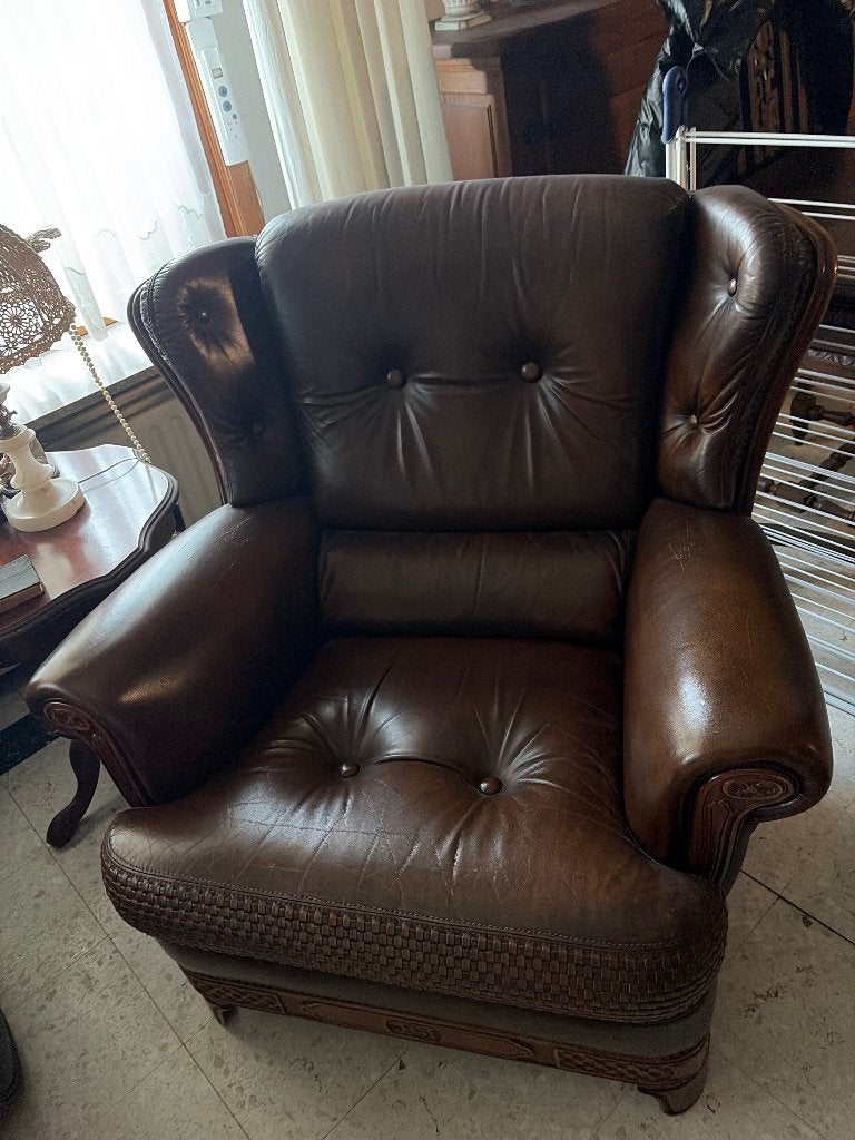 leren fauteuil, Antiek en Kunst, Ophalen