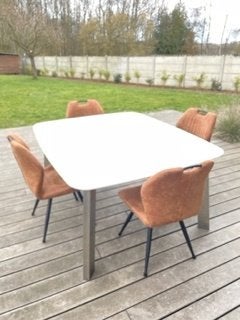 Table blanche moderne, Maison & Meubles, Tables | Tables à manger, 150 à 200 cm, Cinq personnes ou plus, Comme neuf, Enlèvement