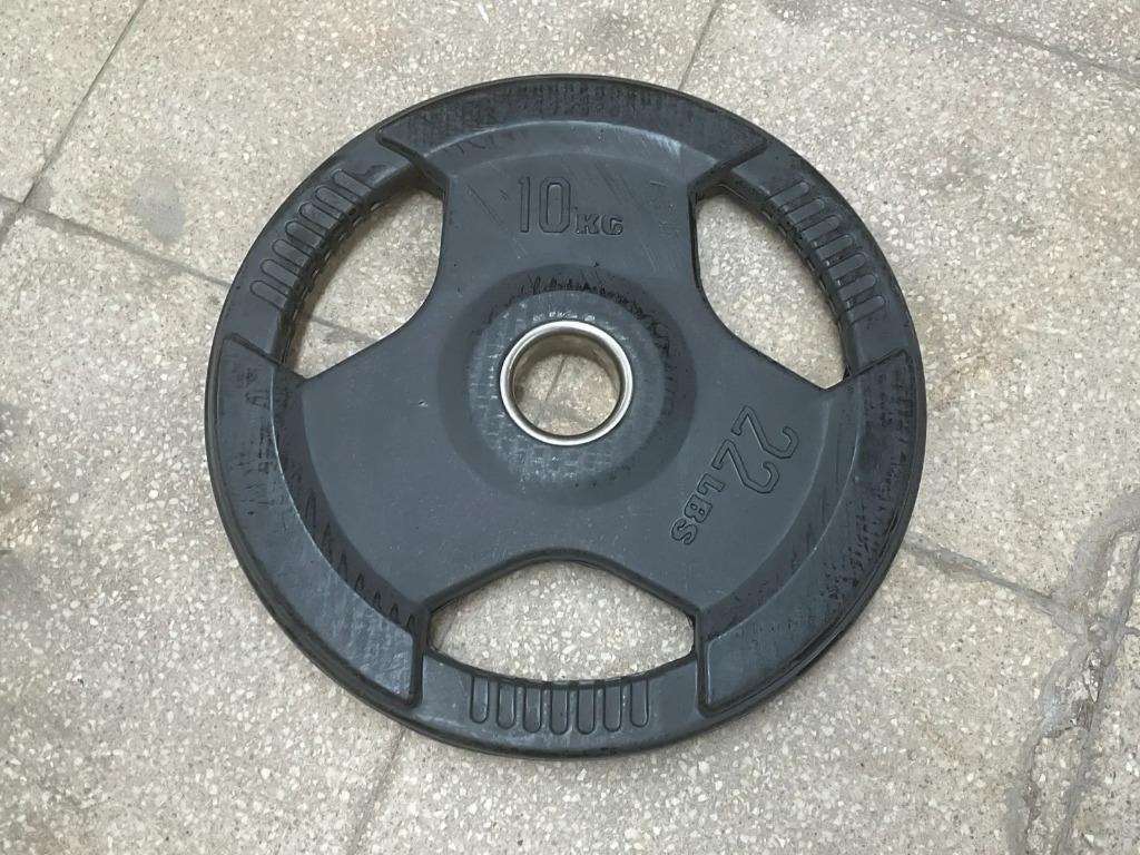 Rubber plated 50mm Halterschijf 10kg, Enlèvement ou Envoi, Neuf, Jambes, Plaques d'haltères