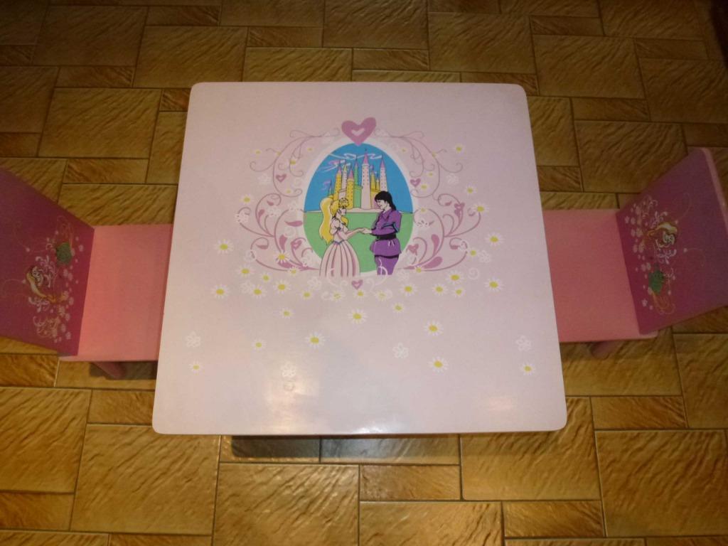 Kindertafel met 2 stoelen, Princess Aurore/Disney, Ophalen, Gebruikt, Tafel(s) en Stoel(en)