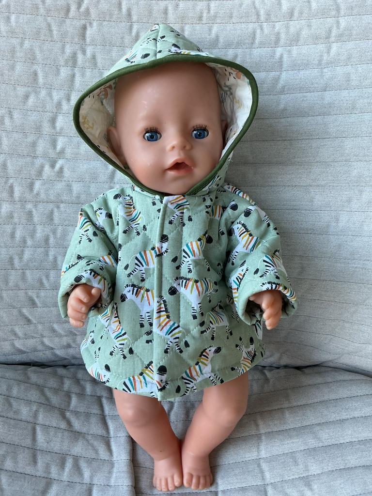 35. Babyborn: Nieuw gewatteerd jasje let zebra’s, Ophalen of Verzenden, Nieuw, Babypop
