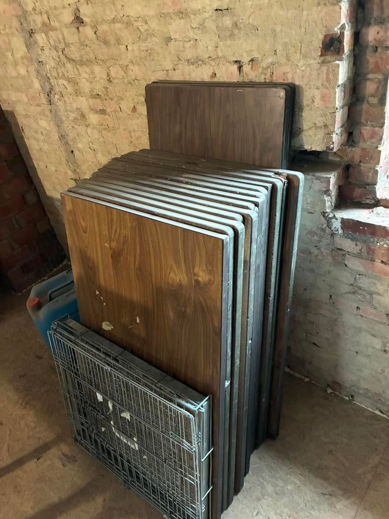 Tafelbladen van oude schoolbanken, Doe-het-zelf en Bouw, Hout en Planken, Ophalen, Gebruikt