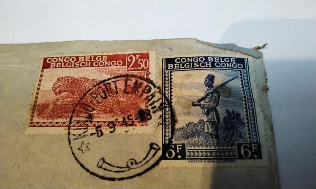 Enveloppe oblitérée, TIMBRES CONGO BELGE 6.9.45, Timbres & Monnaies, Enlèvement ou Envoi, Autres pays, Affranchi