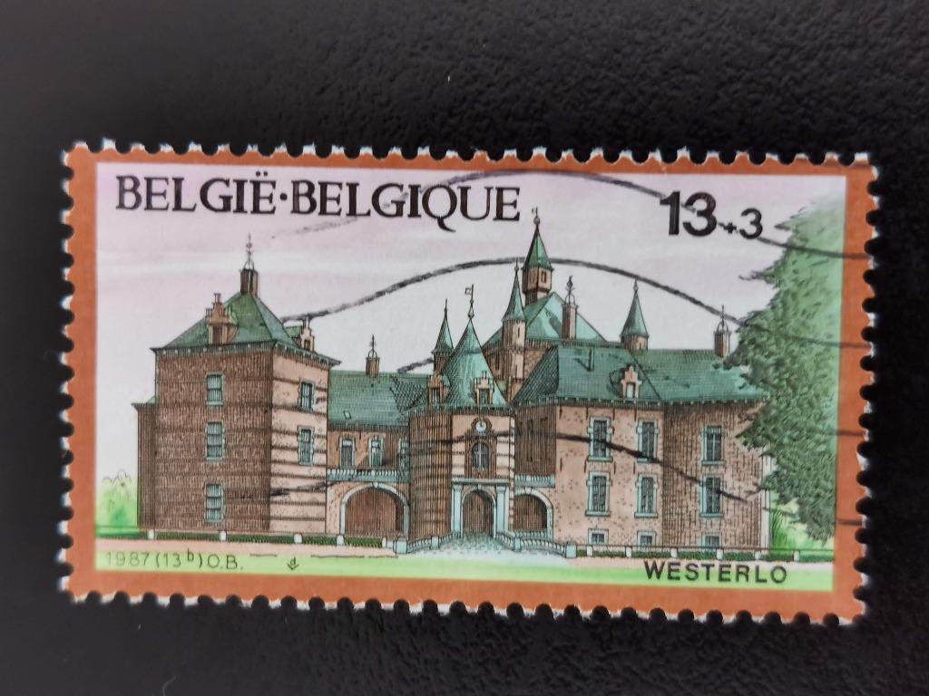 Belgique 1987 - Château de Westerlo - timbre avec surcharge, Enlèvement ou Envoi, Affranchi