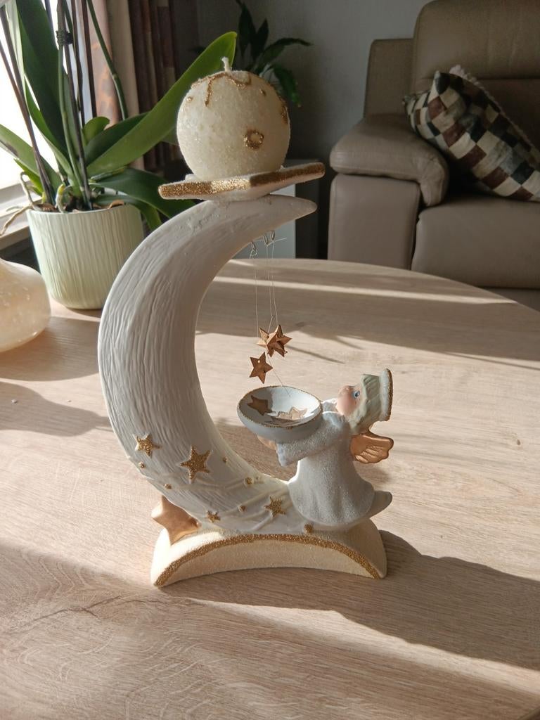 Kerstengel met kaars, Ophalen of Verzenden