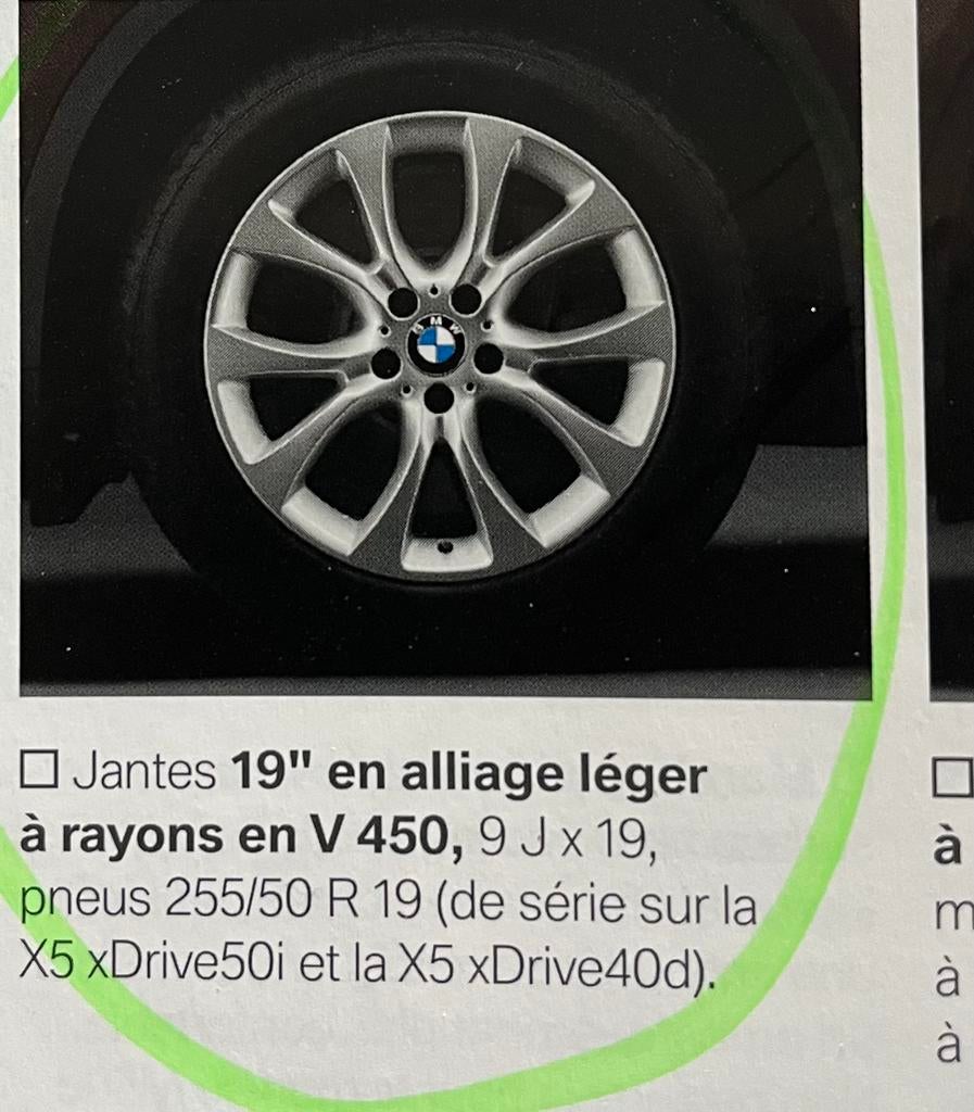 4 roues BMW X5 , pneus Pirelli Scorpion Verde 255/50/R19, Pneus et Jantes, 4 Saisons, Utilisé, Autre