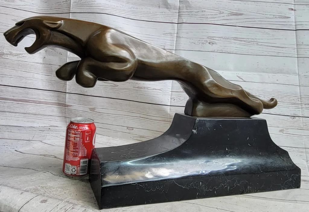 Prachtig Enorme Bronzen Beeld van een Jaguar GRATIS LEVERING, Envoi, Bronze
