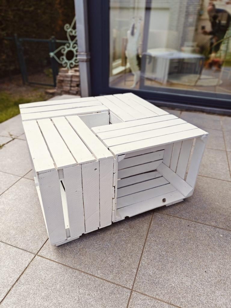 Salontafel uit fruitkisten (hout), Ophalen, Gebruikt, 50 tot 100 cm, Hout - fruitkisten
