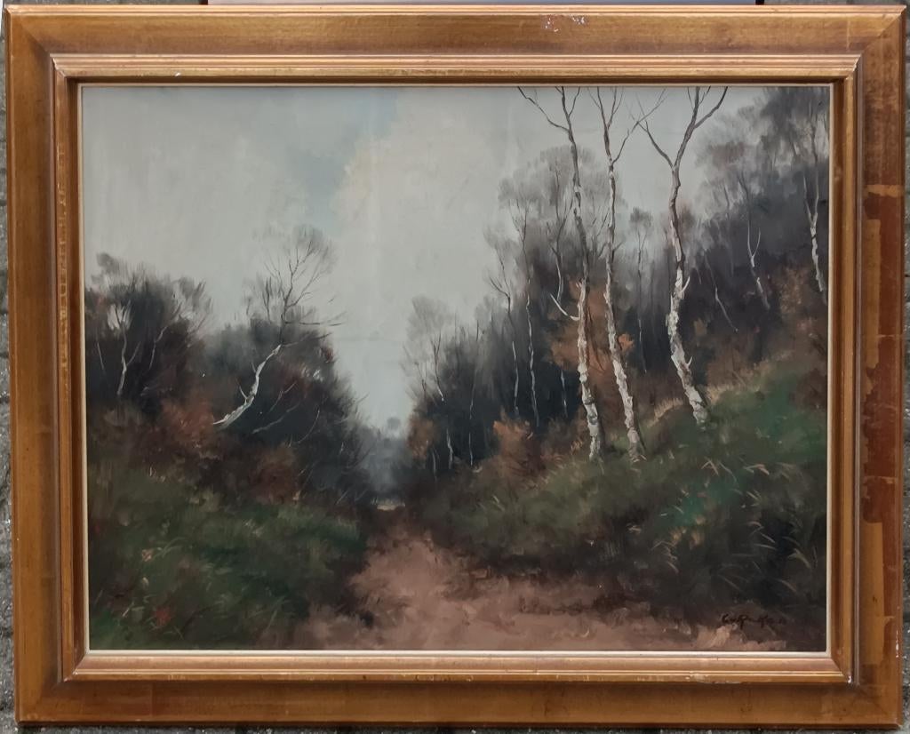 Cor Van Reken (1878-1959): Heidezicht (O/D, 94 x 74 cm), Antiek en Kunst, Ophalen of Verzenden
