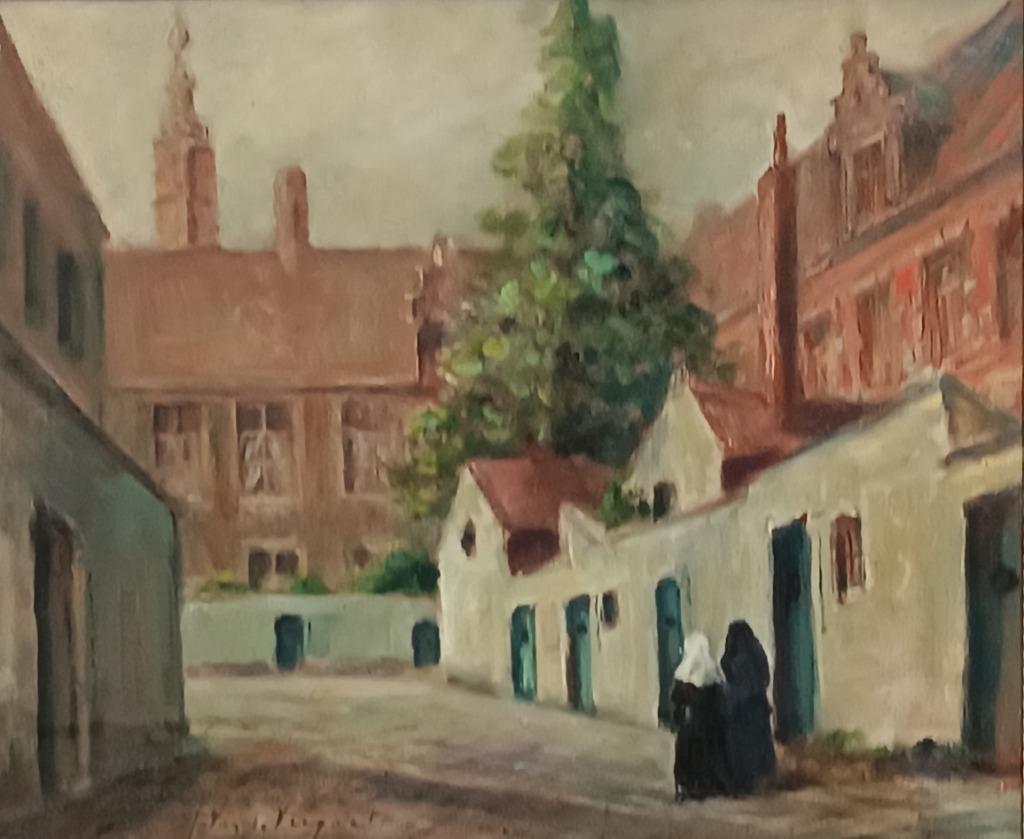 Jules Van De Veegaete (1886-1960): Begijnhof Gent (O/D,, Enlèvement ou Envoi