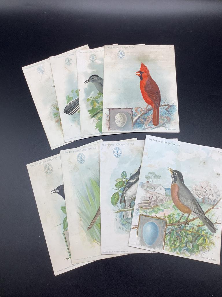 8 cartes chromos Singer, Enlèvement ou Envoi, Comme neuf