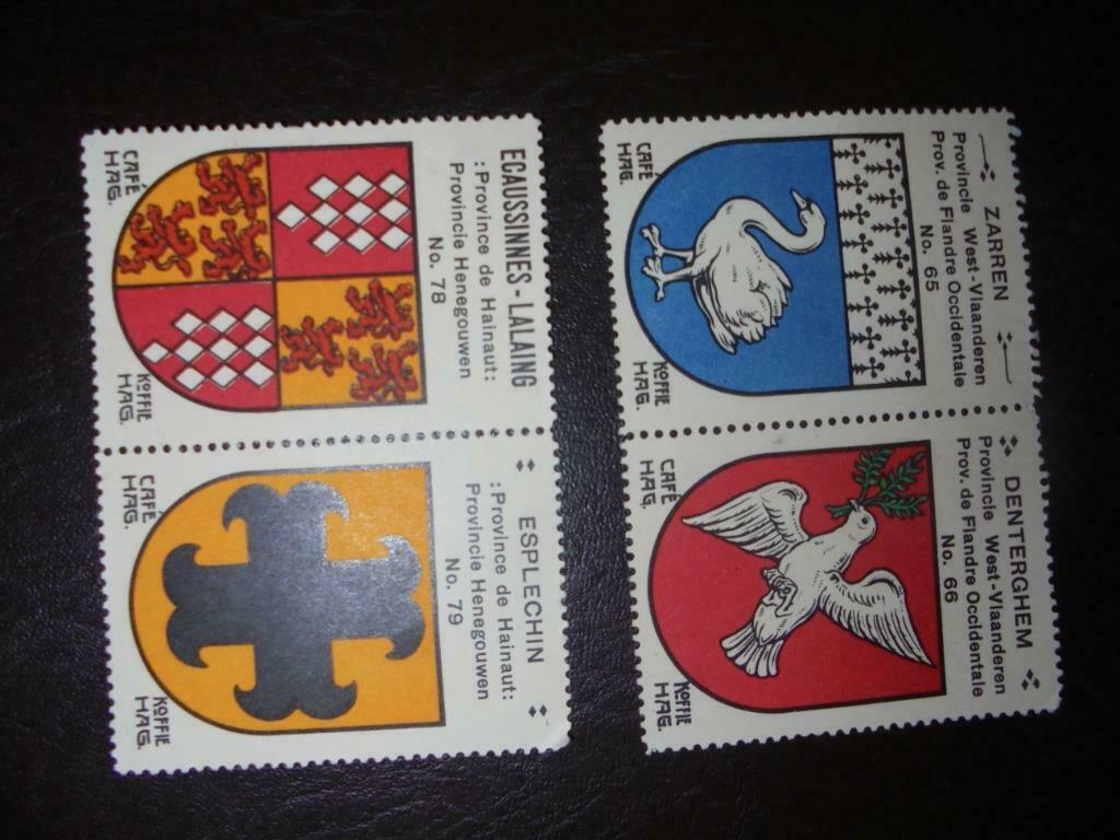 Timbres publicitaires café HAG, Envoi, Non oblitéré, Lieu ou Bâtiment