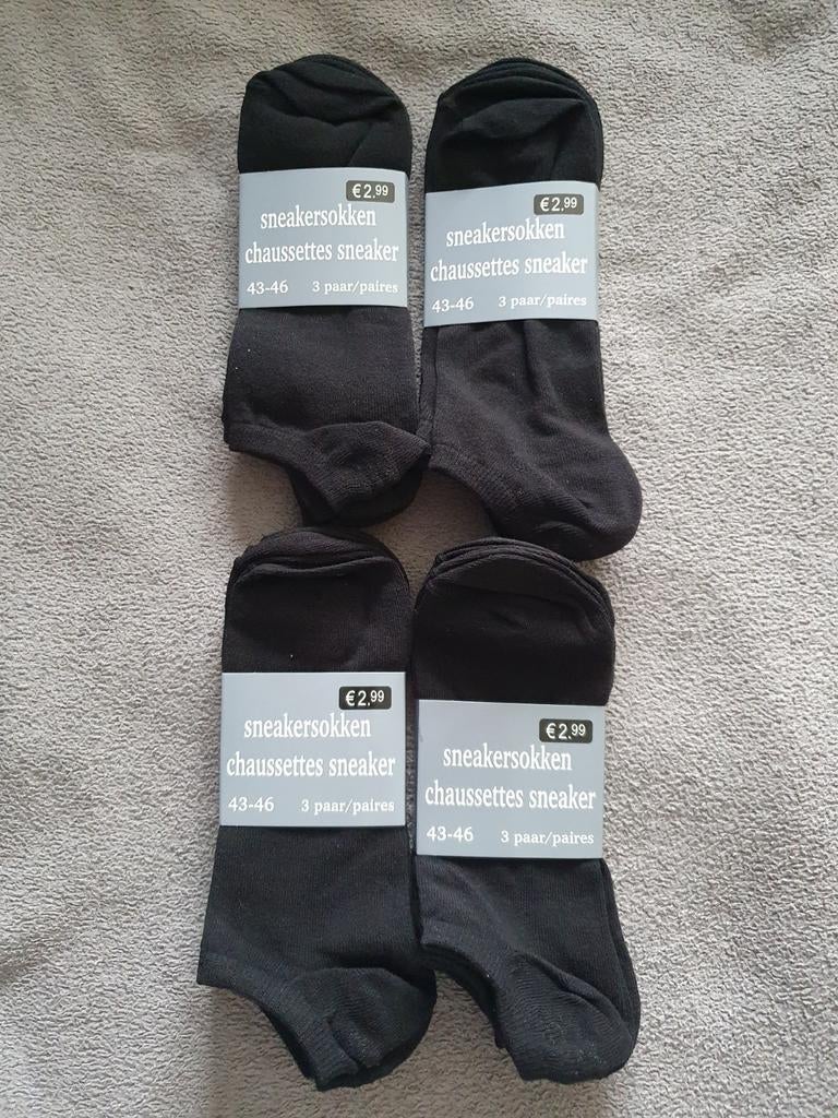 12 paar sneakersokken maat 43-46, Vêtements | Hommes, Chaussettes & Bas, Enlèvement, Neuf, Taille 43 à 46, Noir