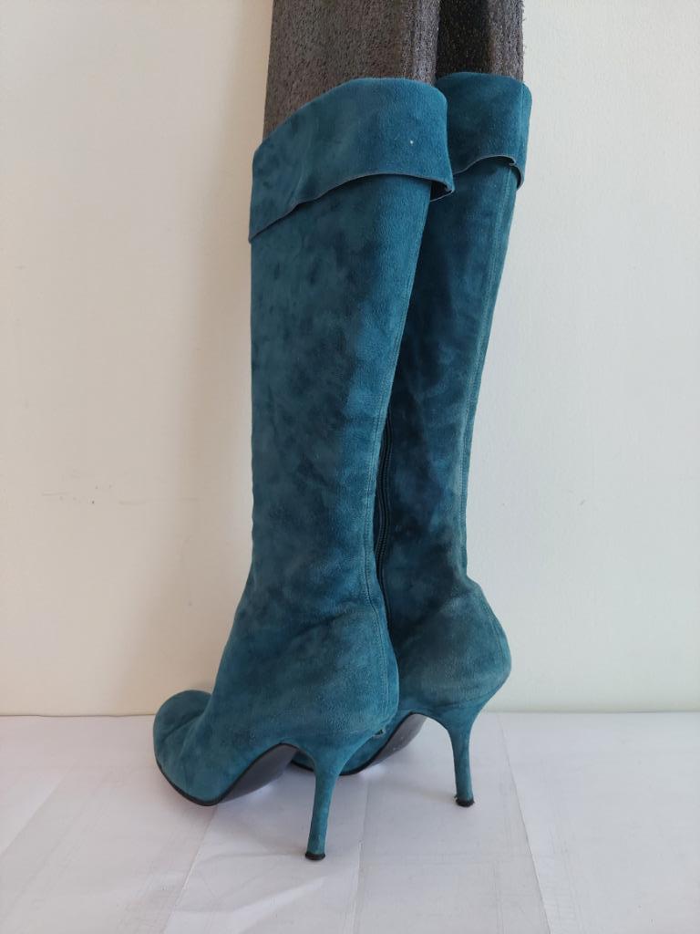 35C* PURA LOPEZ sexy bottes bleues tt cuir luxe (40), Pura Lopez, Porté, Bleu, Bottes hautes