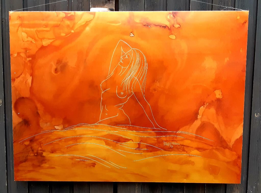 Een grote kunst aluchromie, iets voor de kenners...., Antiek en Kunst, Ophalen