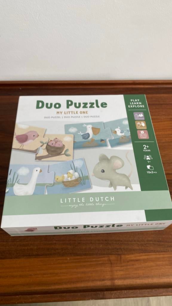 Duo puzzel - schattige dieren- Little dutch, Ophalen of Verzenden, Zo goed als nieuw