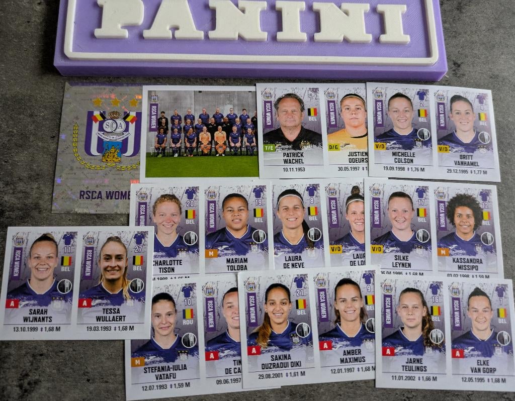 Panini FOOTBALL 2020/21 STICKERS 11X dames RSCA ANDERLECHT, Ophalen of Verzenden, Nieuw