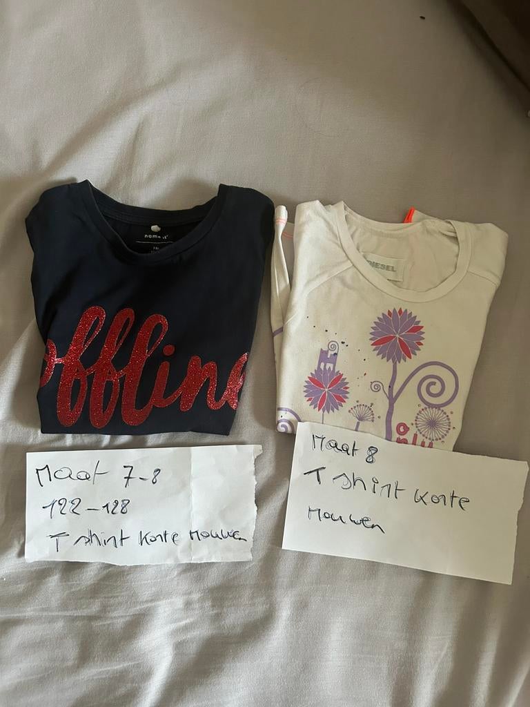 2 stuk meisjes t shirt korte mouwen, Ophalen, Gebruikt, Meisje, Shirt of Longsleeve