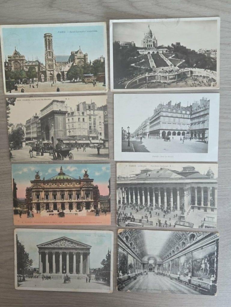oude postkaarten Parijs 8 stuks, Enlèvement ou Envoi, Avant 1920, Affranchie, France