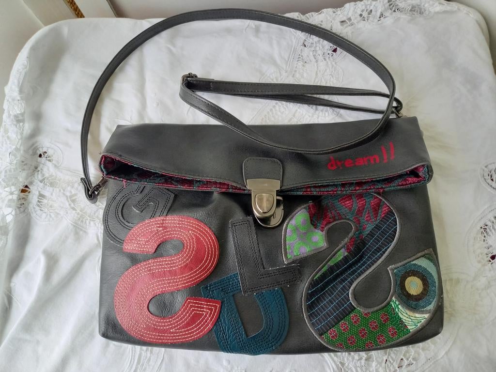 Handtas crossbody met verstelbare schouderriem Desigual, Ophalen of Verzenden, Zo goed als nieuw, Grijs, Handtas