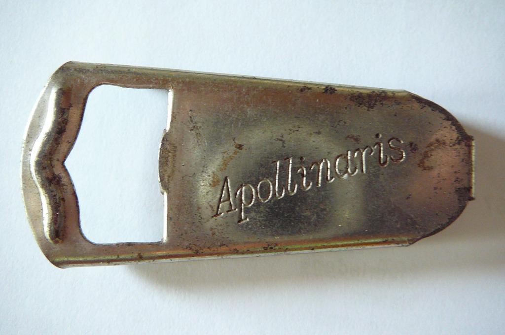 Apollinaris oude metalen flessenopener, Ophalen of Verzenden, Gebruikt, Flesopener, Overige merken