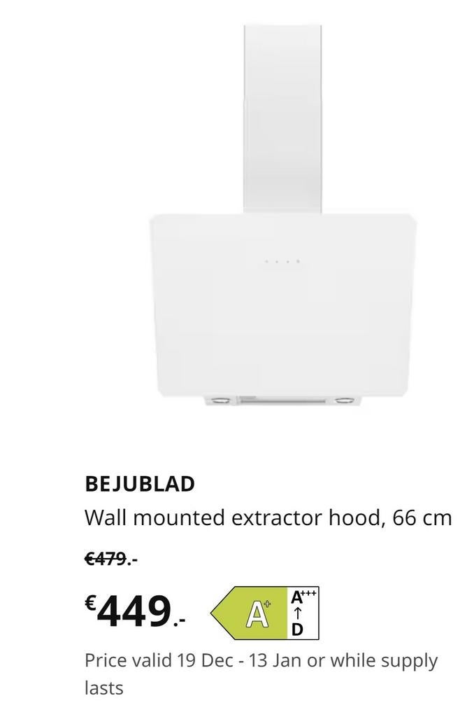 Ikea Bejublad Dampkap, Elektronische apparatuur, Afzuigkappen, Ophalen, Nieuw