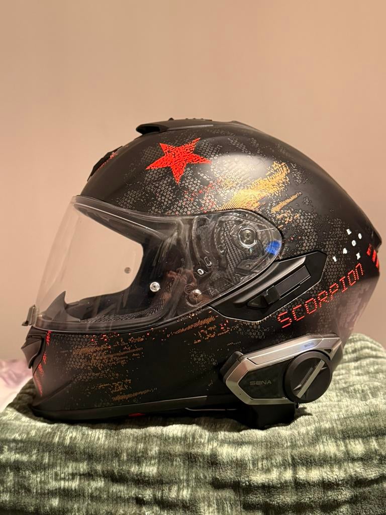 Scorpion Exo-1400-Air + Sena intercom, Motoren, Ophalen of Verzenden, Tweedehands, L, Overige merken