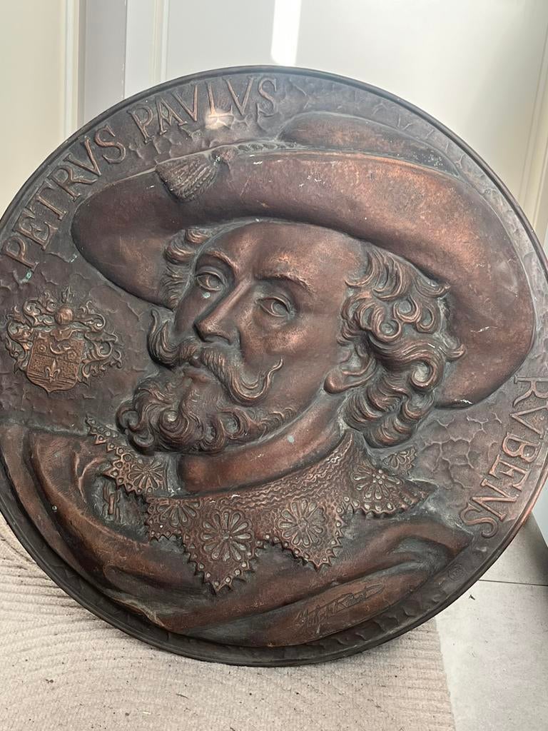 Grote Plaat Brons Pieter Paul Rubens, Antiek en Kunst, Ophalen of Verzenden, Koper