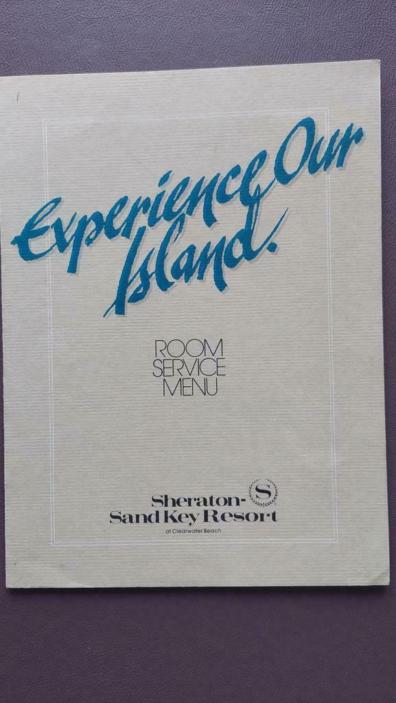 Oude Room Service Menu Sheraton Sand Key Resort Florida, Verzamelen, Ophalen of Verzenden, Zo goed als nieuw