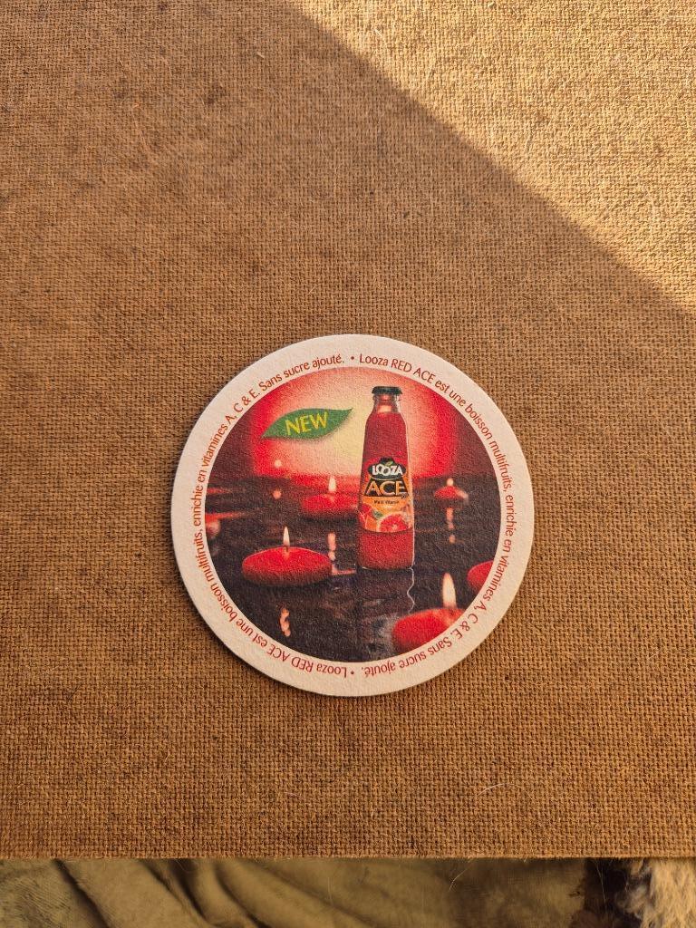 Sous bock Looza Red Ace (modèle 1), Enlèvement ou Envoi, Utilisé, Sous-bock, Autres marques