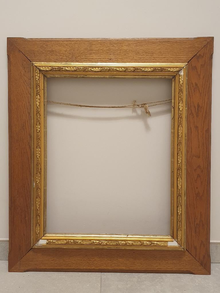 Ancien cadre doré en bois, 75 cm ou plus, Enlèvement, Utilisé, 50 à 75 cm