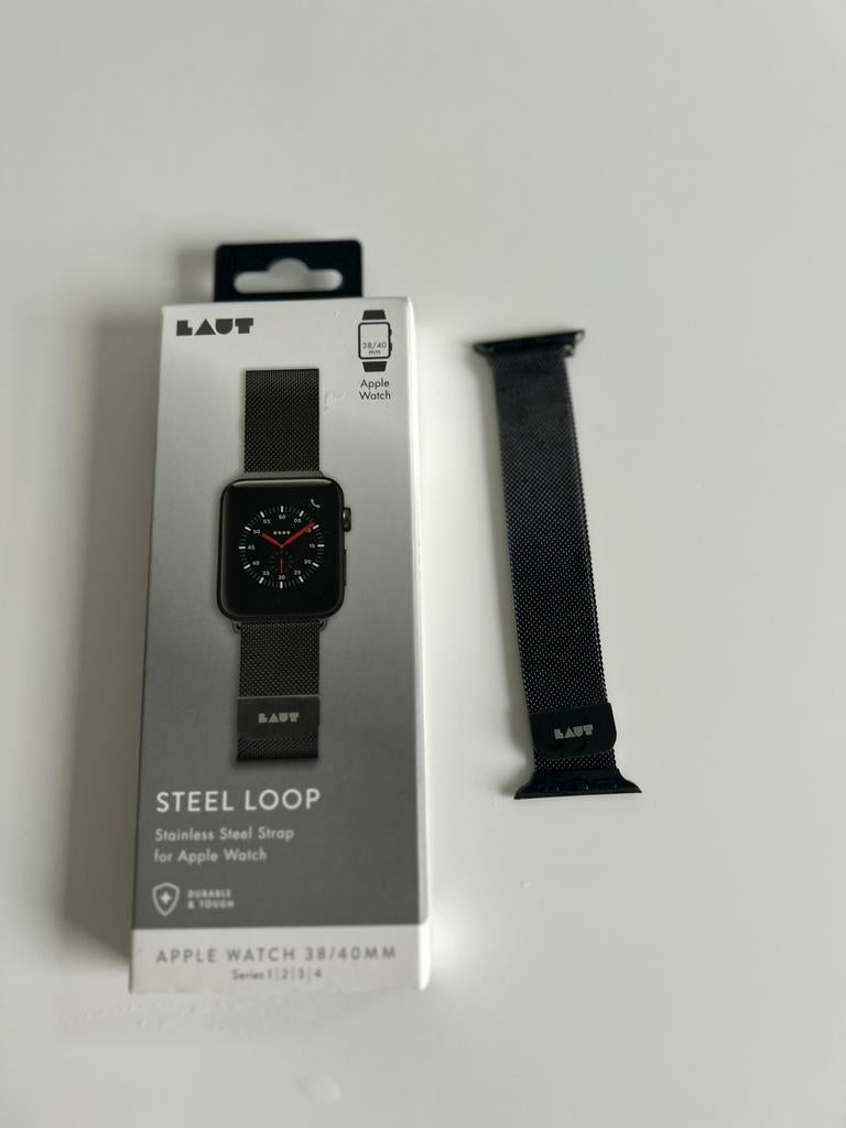 Apple Watch Steel Loop bandje 38/40mm – zwart – RVS – LAUT, Bijoux, Sacs & Beauté, Envoi, Utilisé, Noir, IOS